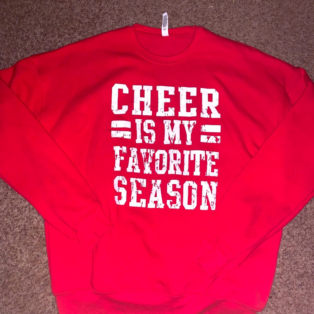 Bright red size Large cheer sweatshirt